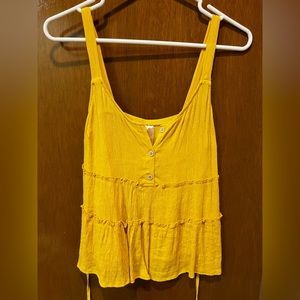 Yellow crop tank top